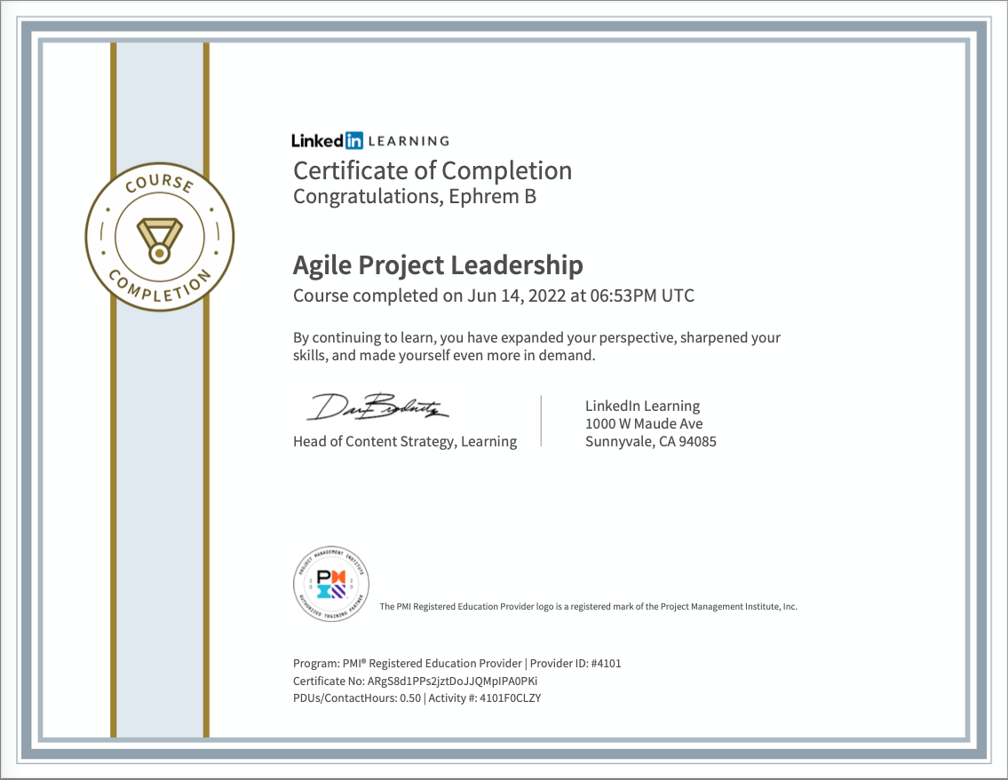 Agile Project Leadership- LinkedIn-PMI